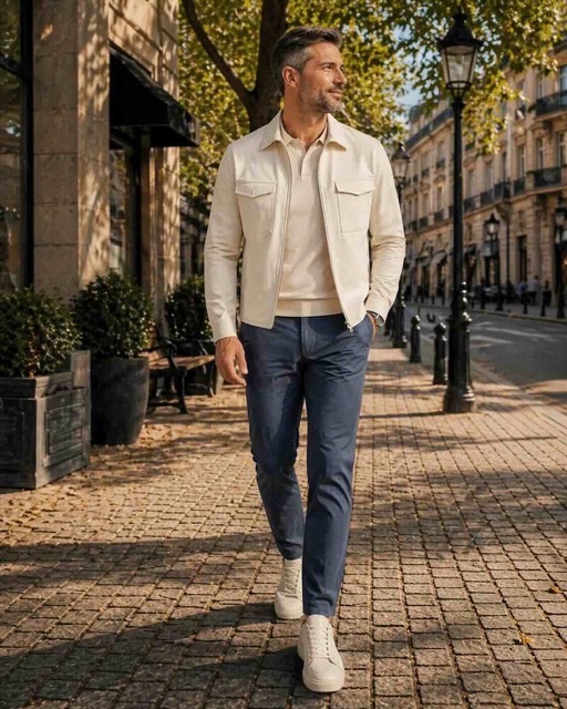 Casual travel outfit voor mannen van Mi Piace – perfect voor reizen of werk