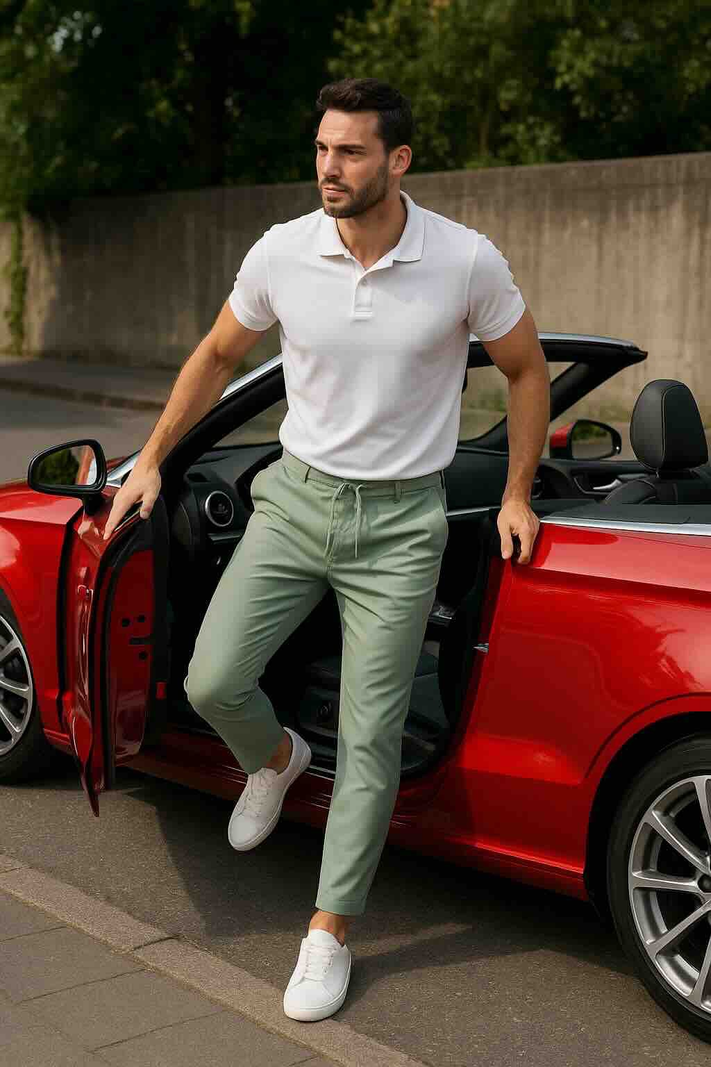 Man draagt North84 travel pants navy – comfortabele mannen outfit